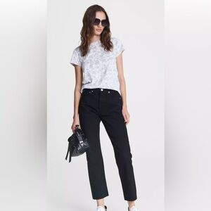 Rag & Bone Maya High-Rise Slim Ankle Jean (Size; 24) (Color: Black)